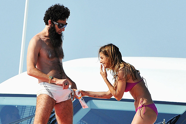Sacha Baron Cohen as 'The Dictator' with Elisabetta Canalis Sacha Baron Cohen as 'The Dictator' with Elisabetta Canalis