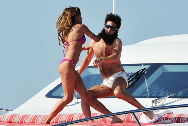Sasha Baron Cohen as 'The Dictator' with Elisabetta Canalis Sasha Baron Cohen as 'The Dictator' with Elisabetta Canalis