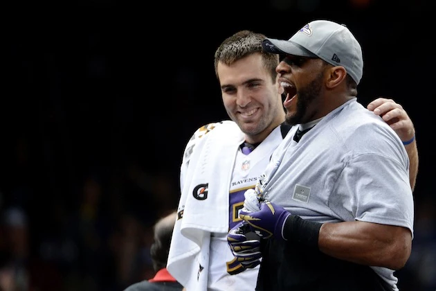 Joe Flacco and Ray Lewis Joe Flacco and Ray Lewis